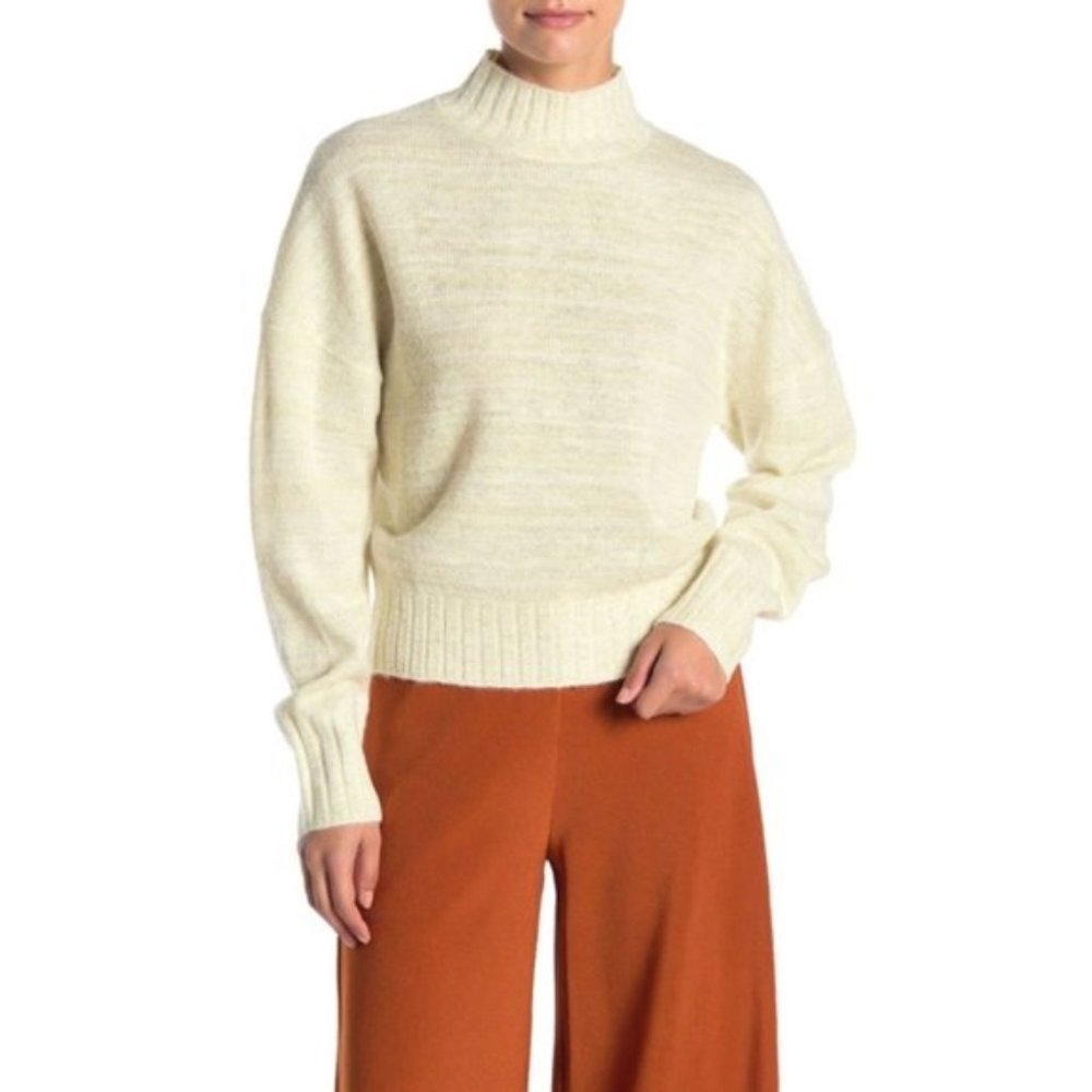NSR Cream Gold Mock Neck Knit Sweater XL